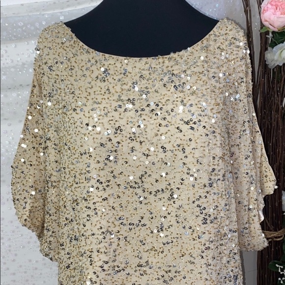 Aidan Mattox cold shoulder beaded dress - Picture 6 of 15